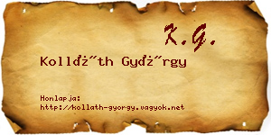Kolláth György névjegykártya